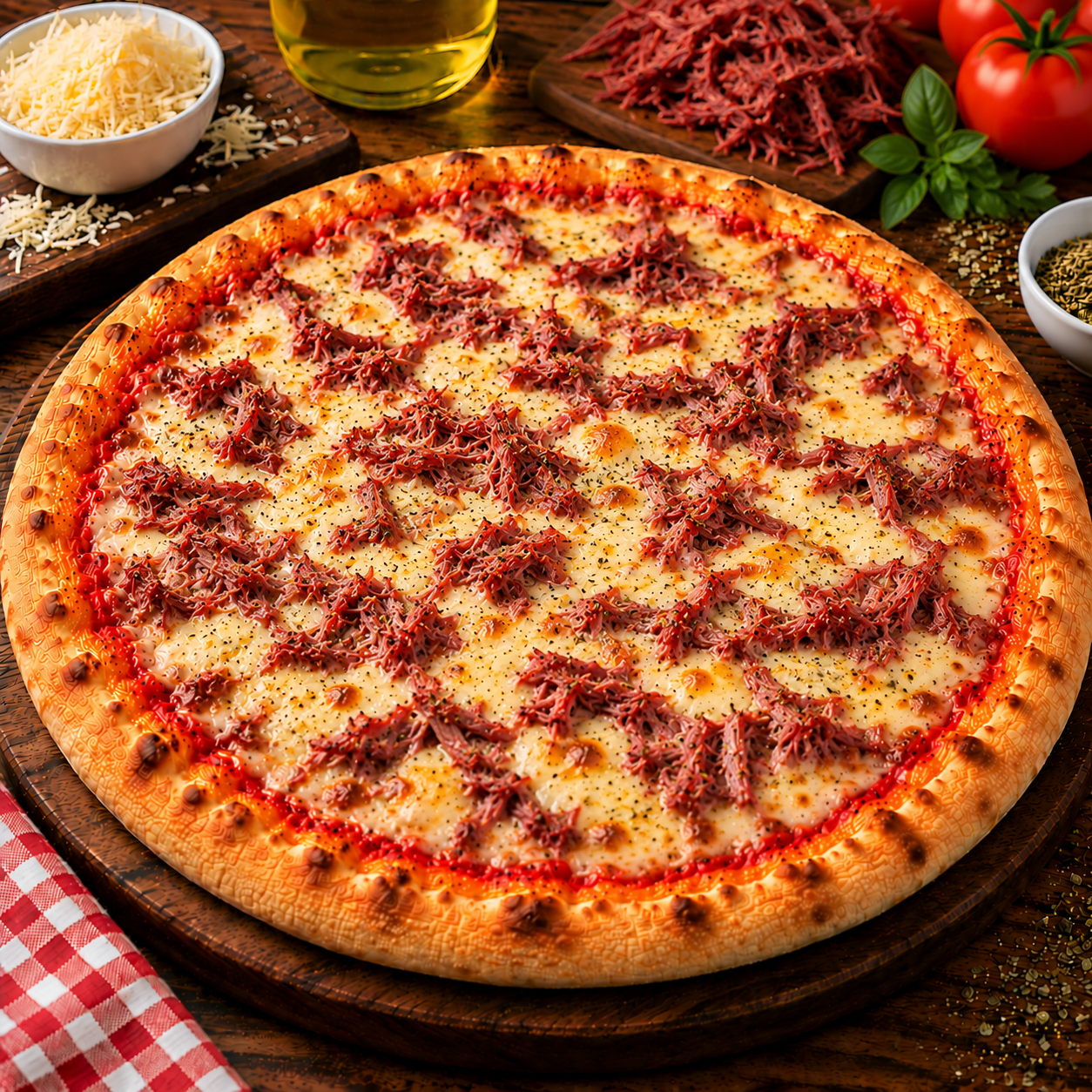 Pizza Carne Seca com Mussarela