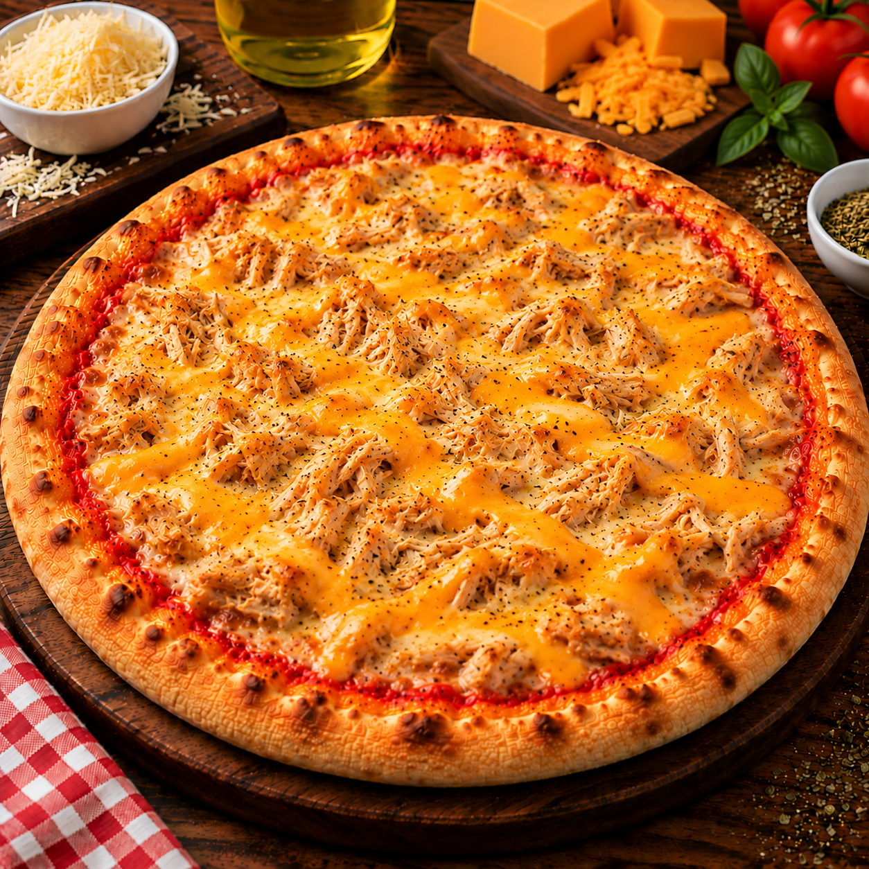 Pizza Frango com Cheddar